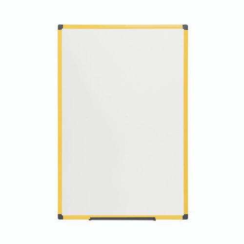 Bi-Office Ultrabrite Magnetic Lacquered Steel Whiteboard Yellow Aluminium Frame 1200x900mm MA0515177 Bi-Silque