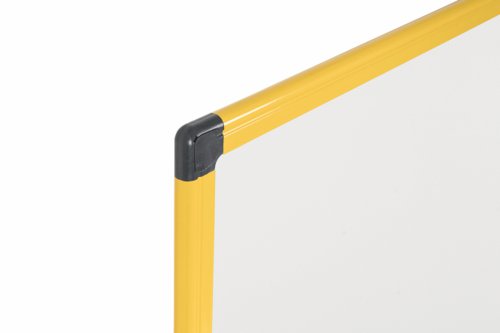 Bi-Office Ultrabrite Magnetic Lacquered Steel Whiteboard Yellow Aluminium Frame 1200x900mm MA0515177