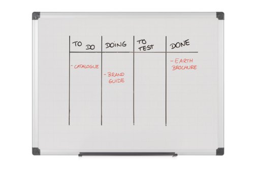 Bi-Office Maya Gridded Double Sided Non Magnetic Whiteboard Melamine Aluminium Frame 1200x900mm - MA0521170 45746BS Buy online at Office 5Star or contact us Tel 01594 810081 for assistance
