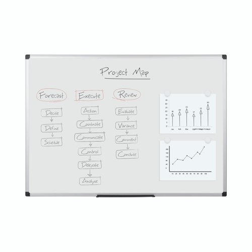 Bi-Office Maya Magnetic Dry Wipe Aluminium Framed Whiteboard 1500x1000mm | 26674J | Bi-Silque