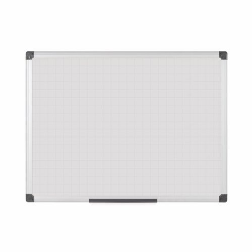 Langstane Magnetic Steel GRIDDED Drywipe Board (with pen tray) 1800x1200mm White MA2747170