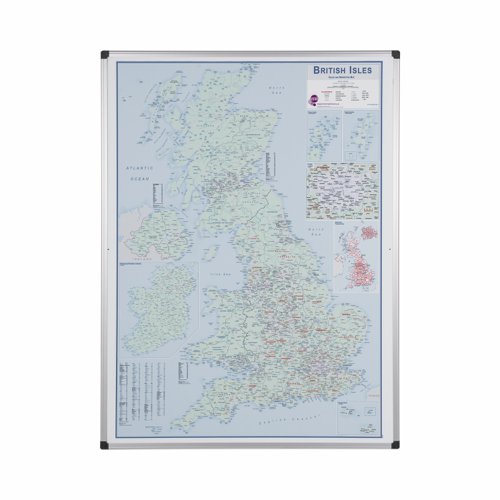 Bi-Office Maya Magnetic British Isles Sales + Marketing Map 120x90cm MAP0200602