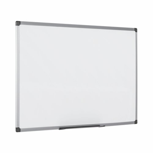 Bi-Office Maya Magnetic Melamine Whiteboard Grey Plastic Frame 600x450mm - MB0407186 Bi-Silque