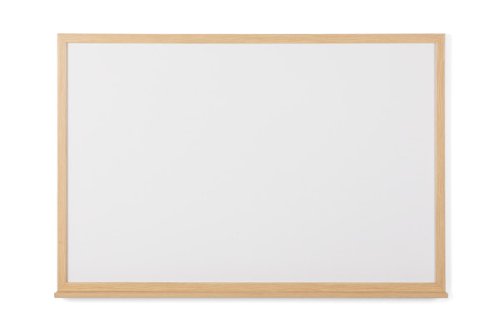 Bi-Office Earth-It Non Magnetic Enamel Whiteboard Oak Wood Frame 900x600mm - CE06202318