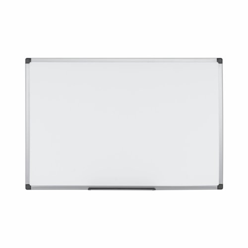 Bi-Office Maya Magnetic Melamine Whiteboard Grey Plastic Frame 900x600mm - MB0707186 Drywipe Boards 45893BS