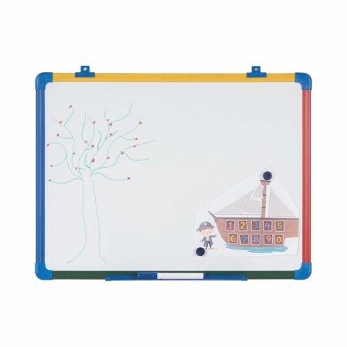 BiSilque Schoolmate Board Multi Colour Frame Lacquered Steel 900x600 Drywipe Boards NB9413