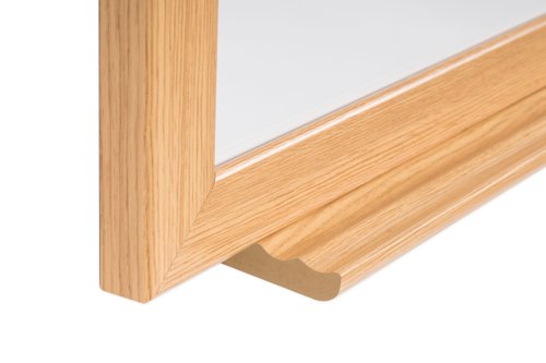 Bi-Office Earth-It Non Magnetic Melamine Whiteboard Oak Wood Frame 1200x900mm - MB14002318 Drywipe Boards 43933BS