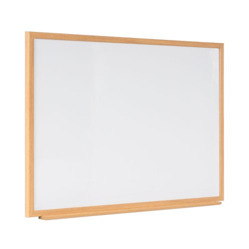 Bi-Office Earth-It Non Magnetic Melamine Whiteboard Oak Wood Frame 1800x1200mm - MB85002319 Drywipe Boards 68916BS