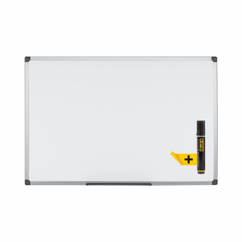 Bi-Office Maya Non Magnetic Melamine Whiteboard Grey Plastic Frame 1200x1800mm - MB8512186 45914BS Buy online at Office 5Star or contact us Tel 01594 810081 for assistance