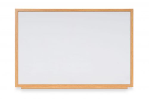 Bi-Office Earth-It Non Magnetic Melamine Whiteboard Oak Wood Frame 2400x1200mm - MB86002319 Drywipe Boards 68923BS