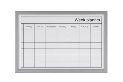 Bi-Office Magnetic Weekly Planner Whiteboard Grey Frame 60x40cm MM03000839