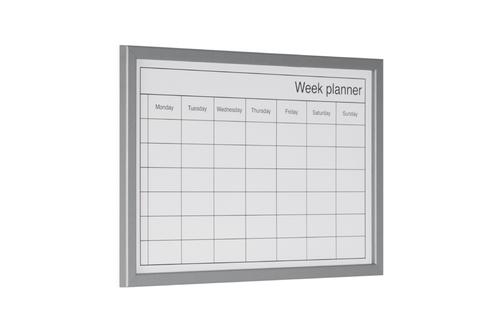 Bi-Office Magnetic Weekly Planner Whiteboard Grey Frame 60x40cm MM03000839