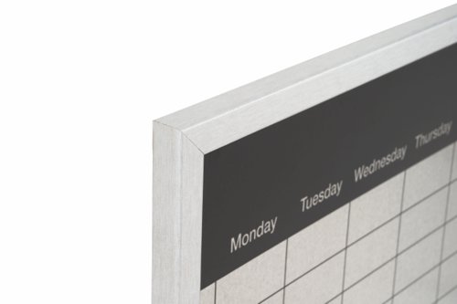 Bi-Office Magnetic Weekly Silver Finish Planner Grey Frame 60x40cm MM03108529