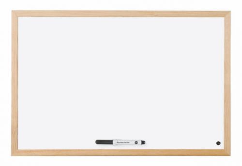 Bi-Office Non Magnetic Melamine Whiteboard Pine Wood Frame 400x300mm - MP01001010 Drywipe Boards 49155BS