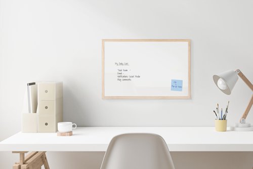 Bi-Office Non Magnetic Melamine Whiteboard Pine Wood Frame 600x400mm - MP03001010 49148BS Buy online at Office 5Star or contact us Tel 01594 810081 for assistance
