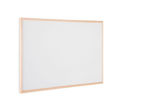 Bi-Office Non Magnetic Melamine Whiteboard Pine Wood Frame 900x600mm - MP07001010 Drywipe Boards 49141BS
