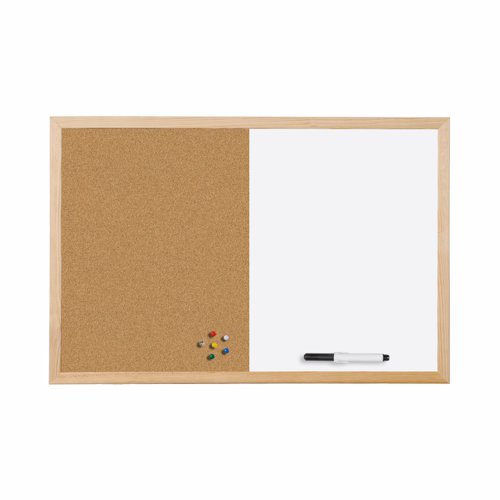 Bi-Office Cork and Drywipe Combination Board 900x600mm MX07001010 BQ27010 Buy online at Office 5Star or contact us Tel 01594 810081 for assistance