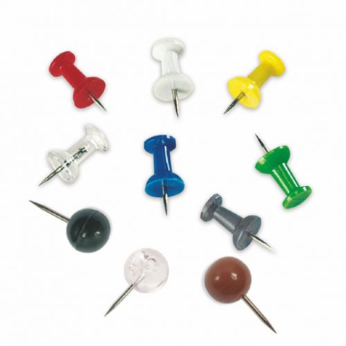 Bi-Office Push Pins Assorted Colours (Pack 200) - PI0324