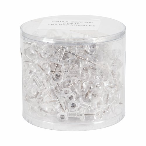 Bi-Office Push Pins Transparent (Pack 200) - PI0326 48084BS Buy online at Office 5Star or contact us Tel 01594 810081 for assistance