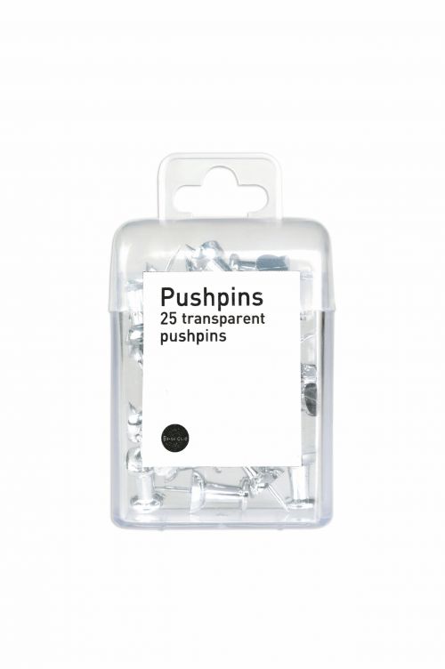 Bi-Office Push Pins Transparent (Pack 25) PI0522
