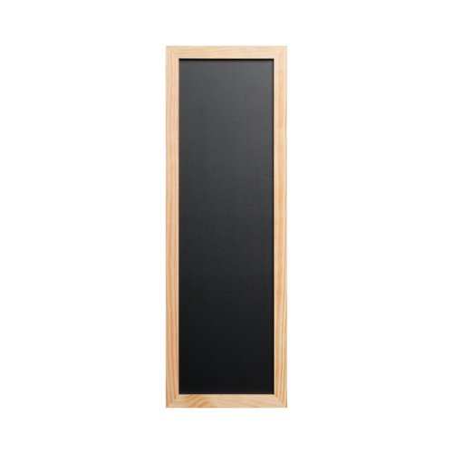 Bi-Office Essentials Chalkboard - 200 x 600 mm - Non-Magnetic Surface, Natural Pine Frame