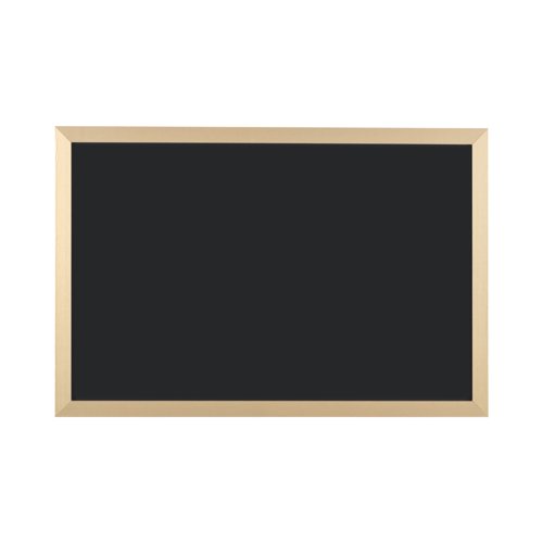 Bi-Office Essentials Chalkboard - 600 x 400 mm - Non-Magnetic Surface, Gold MDF Frame