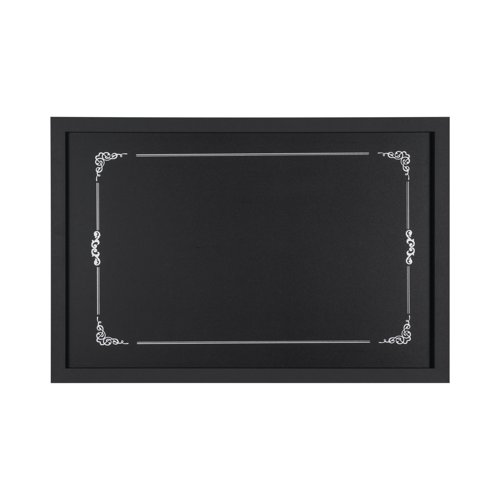 Bi-Office Essentials Border Chalkboard - 600 x 400 mm - Non-Magnetic Surface, Black Frame