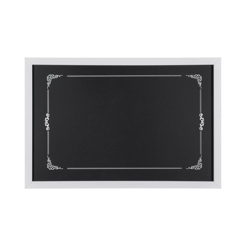 Bi-Office Essentials Border Chalkboard - 600 x 400 mm - Non-Magnetic Surface, White Frame