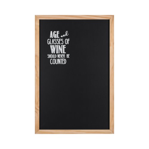 Bi-Office Essentials Quote Chalkboard - 600 x 400 mm - Non-Magnetic Surface, Pine Frame