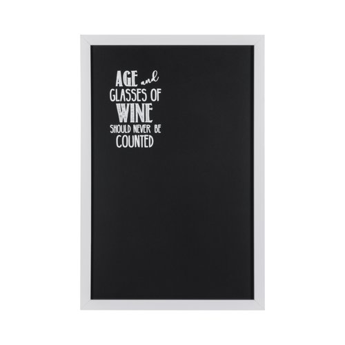 Bi-Office Essentials Quote Chalkboard - 600 x 400 mm - Non-Magnetic Surface, White Frame