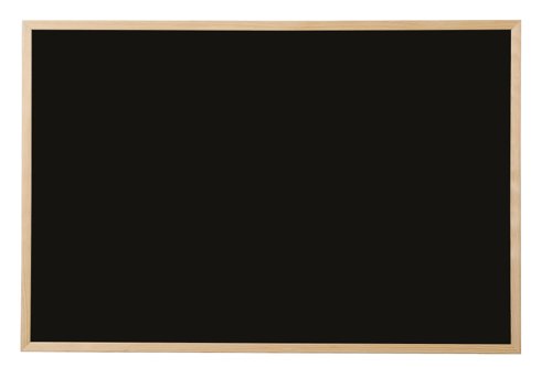 Bi-Office Basic Chalkboard - 800 x 600 mm - Black Non-Magnetic Surface, Natural Pine Frame