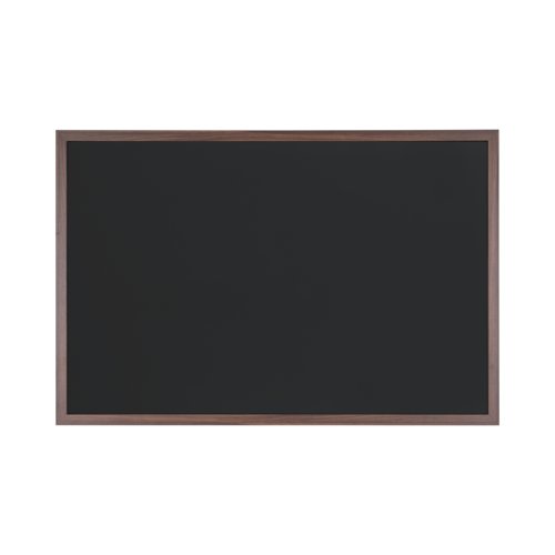 Bi-Office Optimum Chalkboard - 900 x 600 mm - Non-Magnetic Surface, Walnut MDF Frame