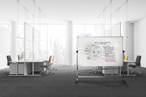 Bi-Office Earth-It Mobile Whiteboard Non Magnetic 1500x1200mm Silver - RQR0421  45984BS