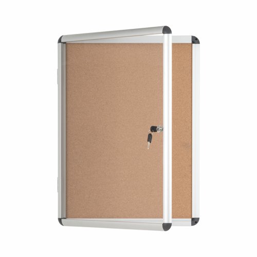 Earth Enclore Enclosed Cork Noticeboard 6xA4 Aluminium Frame RVT610101150