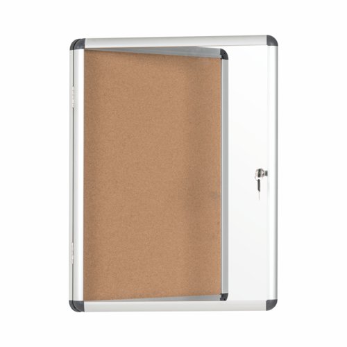 Earth Enclore Enclosed Cork Noticeboard 6xA4 Aluminium Frame RVT610101150