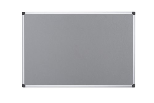 Bi-Office Fire Retardant Notice Board; Grey Felt Surface; Aluminium Frame; 1200x900mm