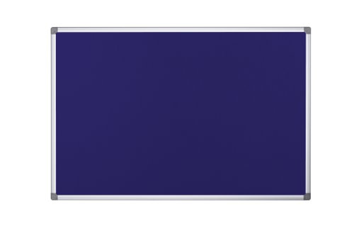 Bi-Office Fire Retardant Notice Board; Blue Felt Surface; Aluminium Frame; 1500x1200mm