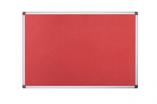 Bi-Office Fire Retardant Notice Board; Red Felt Surface; Aluminium Frame; 1500x1200mm