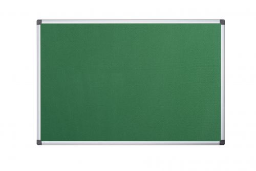 Bi-Office Fire Retardant Notice Board; Green Felt Surface; Aluminium Frame; 1500x1200mm