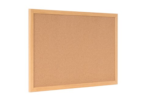 Earth Prime Cork Noticeboard 90x60cm Cork Surface Oak MDF Frame SF132001233