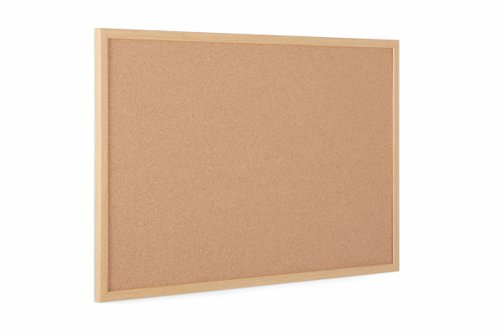 Earth Executive Cork Noticeboard 90x60cm Cork Surface Oak MDF Frame SF132001239