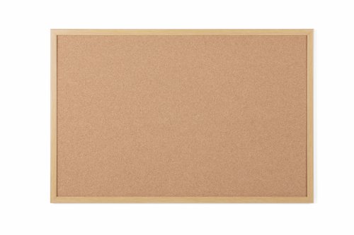 Earth Executive Cork Noticeboard 90x60cm Cork Surface Oak MDF Frame SF132001239