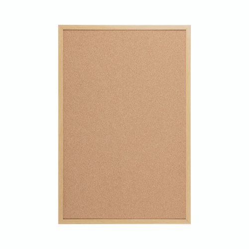 Earth Executive Cork Noticeboard 60x45cm Cork Surface Oak MDF Frame SF142001239