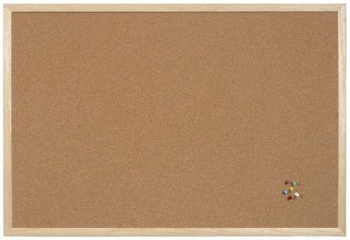 Bi-Office Basic Notice Board, 1200 x 900 mm - Cork Surface, Pine Frame