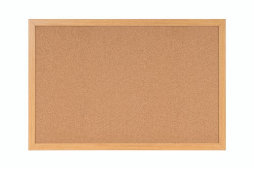 Bi-Office Earth-It Cork Noticeboard Oak Wood Frame 1200x900mm - SF152001233