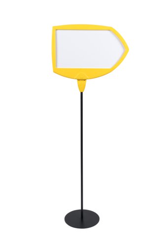 Bi-Office Yellow Arrow Floor Sign Magnetic Drywipe Surface SIG01010909