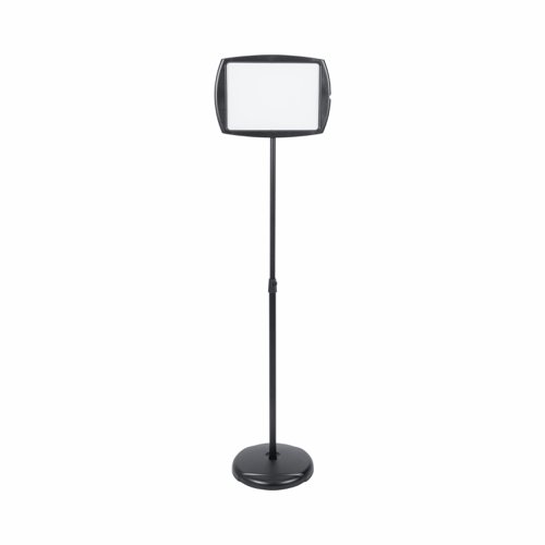 Bi-Office Floor Safety Sign; Horizontal Rectangle With Inserts; Black Structure; Adjustable Height; 270x470mm