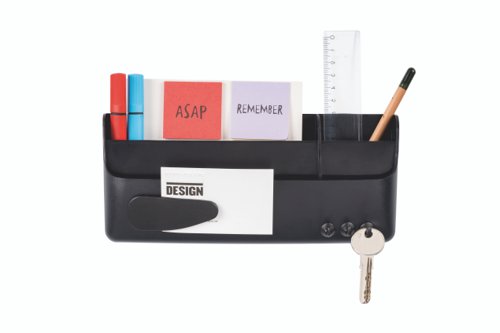 48091BS | Need somewhere to put your markers and erasers? This Bi-Office Magnetic Smart box stores all kinds of wipe board accessories, pens, erasers, cleaners etc. This simple accessory is the ideal storage solution for you. Not only do the spacious compartments help you keep organised and neat, its powerful magnetic properties hold tight to any magnetic whiteboard.