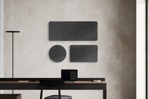 Bi-Office Archyi Sculpo (900 x 600mm) Wall Panel Rectangle Dark Grey - SPD030202372  55707BS