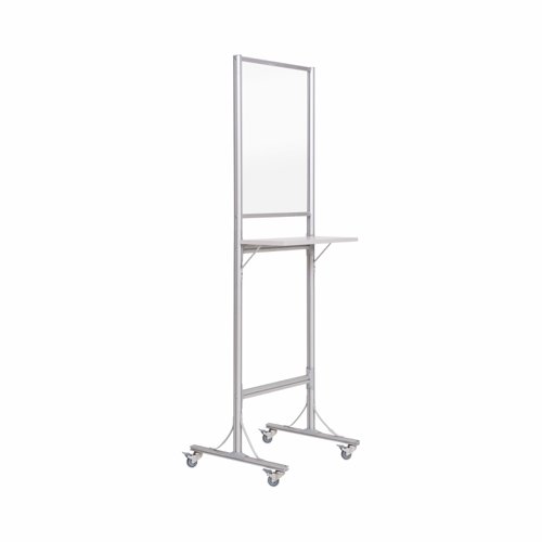 Bi-Office Mobile Self-Standing Individual Acrylic Workstation; 60x193x56cm; Acrylic Board; Anodised Aluminium Structure